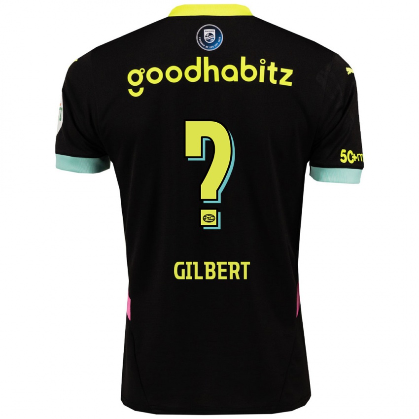 Mænd Dantaye Gilbert #0 Sort Gul Udebane Spillertrøjer 2024/25 Trøje T-Shirt