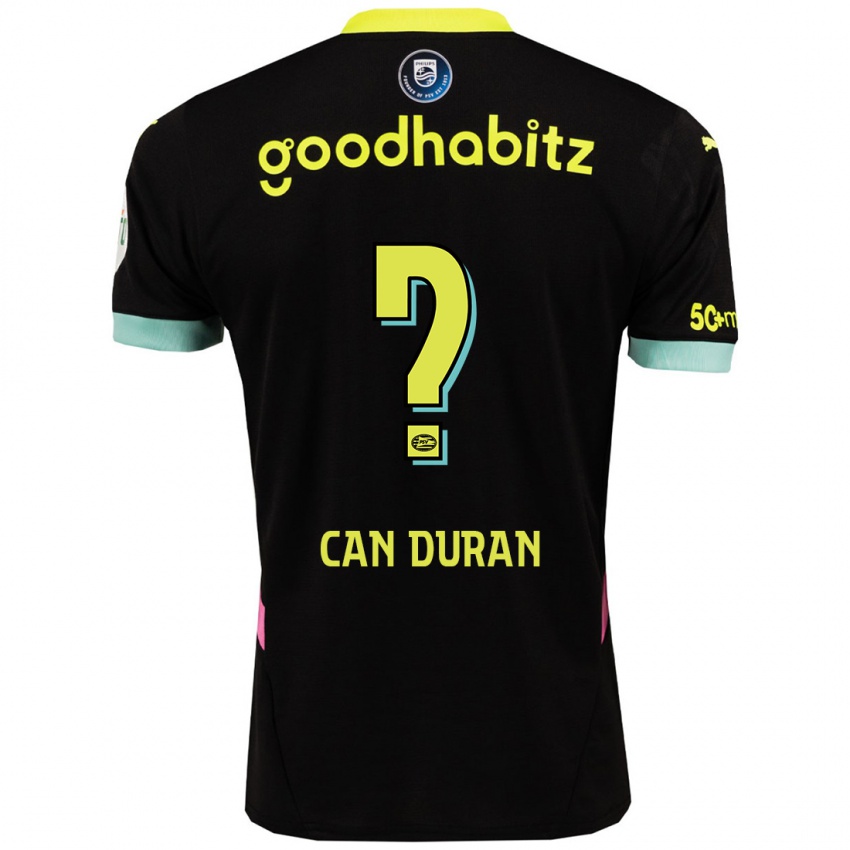 Mænd Emre Can Duran #0 Sort Gul Udebane Spillertrøjer 2024/25 Trøje T-Shirt