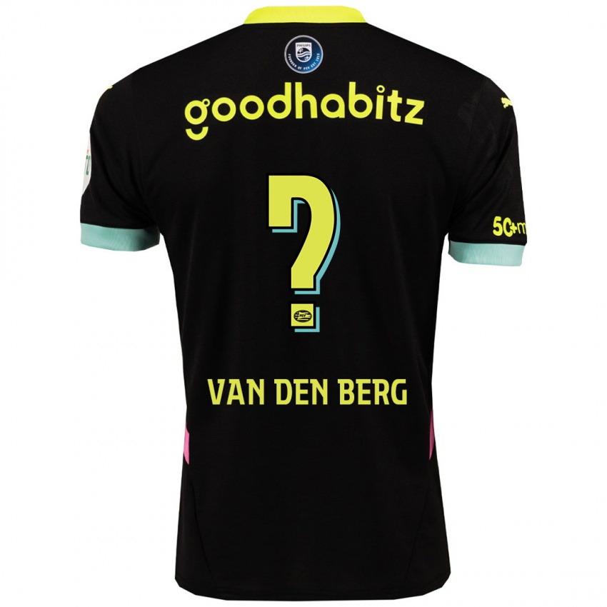 Mænd Joel Van Den Berg #0 Sort Gul Udebane Spillertrøjer 2024/25 Trøje T-Shirt