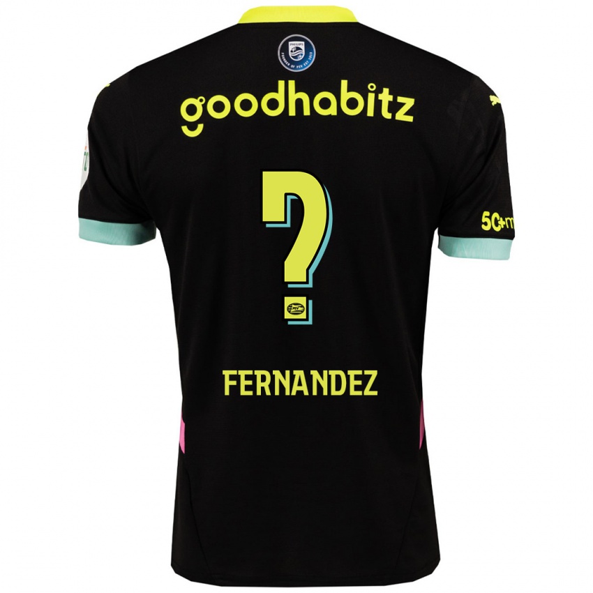 Mænd Noah Fernandez #0 Sort Gul Udebane Spillertrøjer 2024/25 Trøje T-Shirt