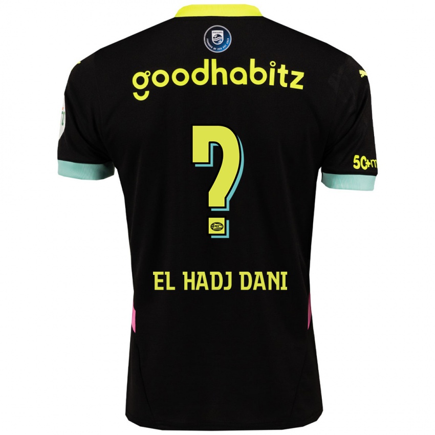 Mænd Soudais El Hadj Dani #0 Sort Gul Udebane Spillertrøjer 2024/25 Trøje T-Shirt