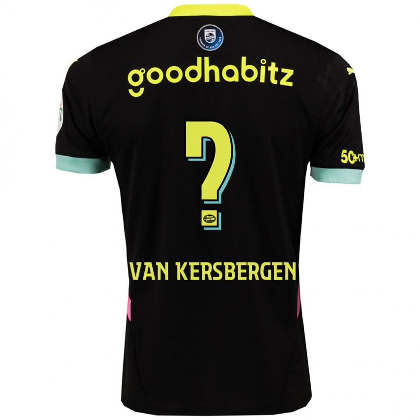 Mænd Sander Van Kersbergen #0 Sort Gul Udebane Spillertrøjer 2024/25 Trøje T-Shirt