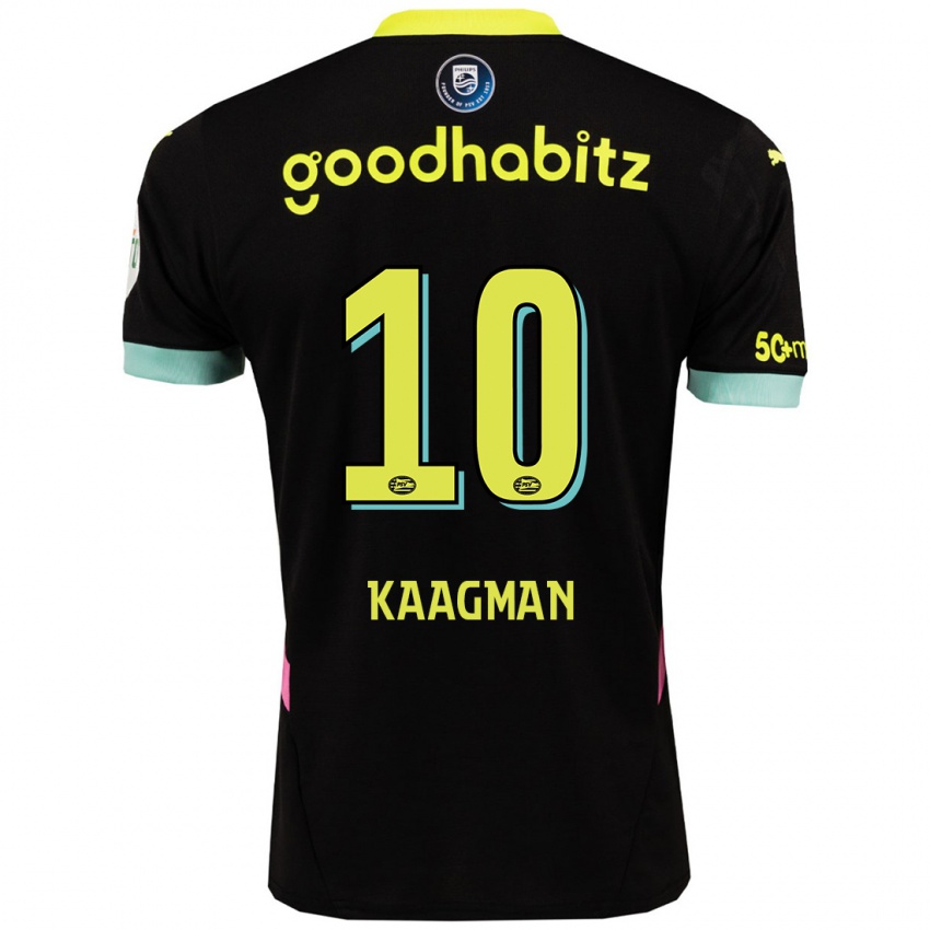 Mænd Inessa Kaagman #10 Sort Gul Udebane Spillertrøjer 2024/25 Trøje T-Shirt