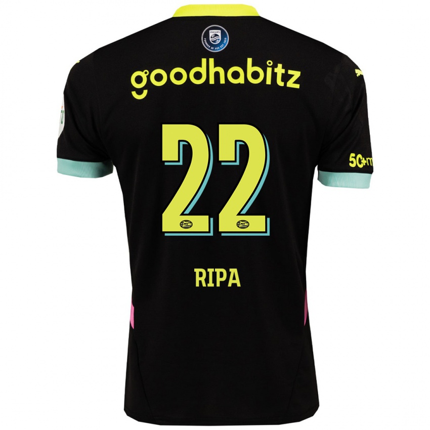 Mænd Chimera Ripa #22 Sort Gul Udebane Spillertrøjer 2024/25 Trøje T-Shirt