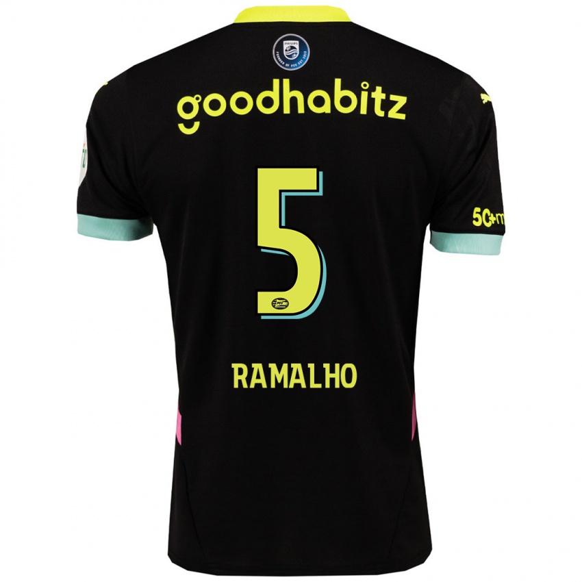 Mænd Andre Ramalho #5 Sort Gul Udebane Spillertrøjer 2024/25 Trøje T-Shirt