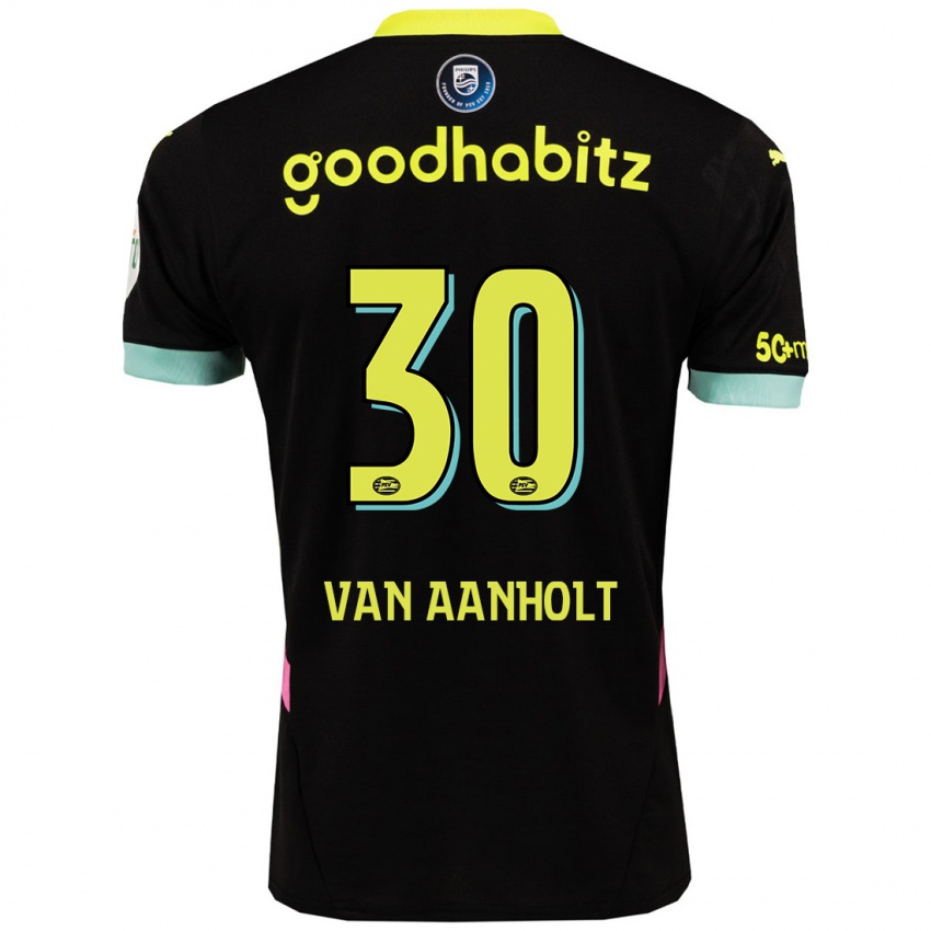 Mænd Patrick Van Aanholt #30 Sort Gul Udebane Spillertrøjer 2024/25 Trøje T-Shirt