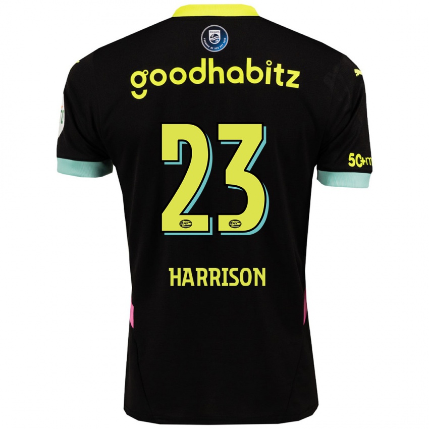 Mænd Amy Harrison #23 Sort Gul Udebane Spillertrøjer 2024/25 Trøje T-Shirt