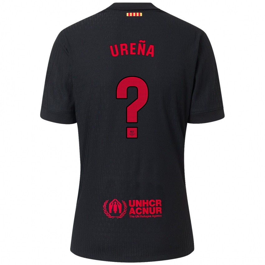 Mænd Óscar Ureña #0 Sort Rød Udebane Spillertrøjer 2024/25 Trøje T-Shirt