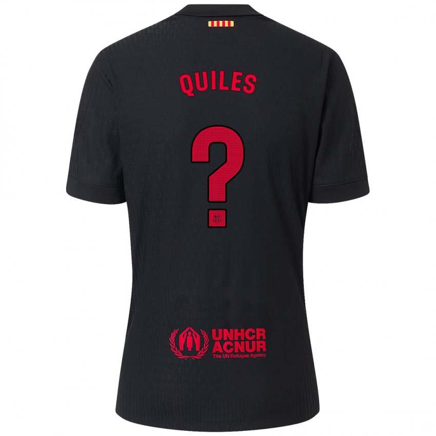 Mænd Jan Quiles #0 Sort Rød Udebane Spillertrøjer 2024/25 Trøje T-Shirt