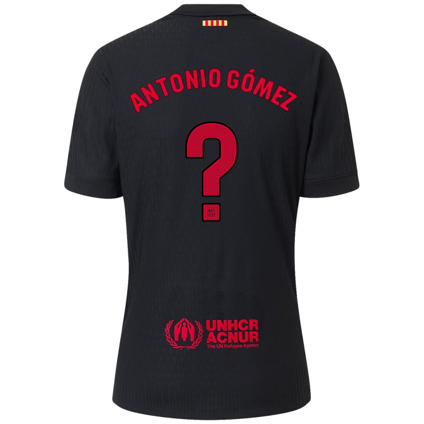 Mænd Antonio Gómez #0 Sort Rød Udebane Spillertrøjer 2024/25 Trøje T-Shirt