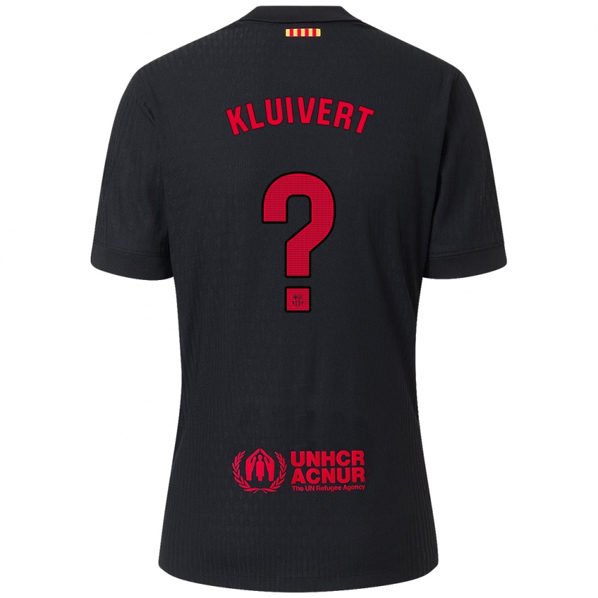 Mænd Shane Kluivert #0 Sort Rød Udebane Spillertrøjer 2024/25 Trøje T-Shirt