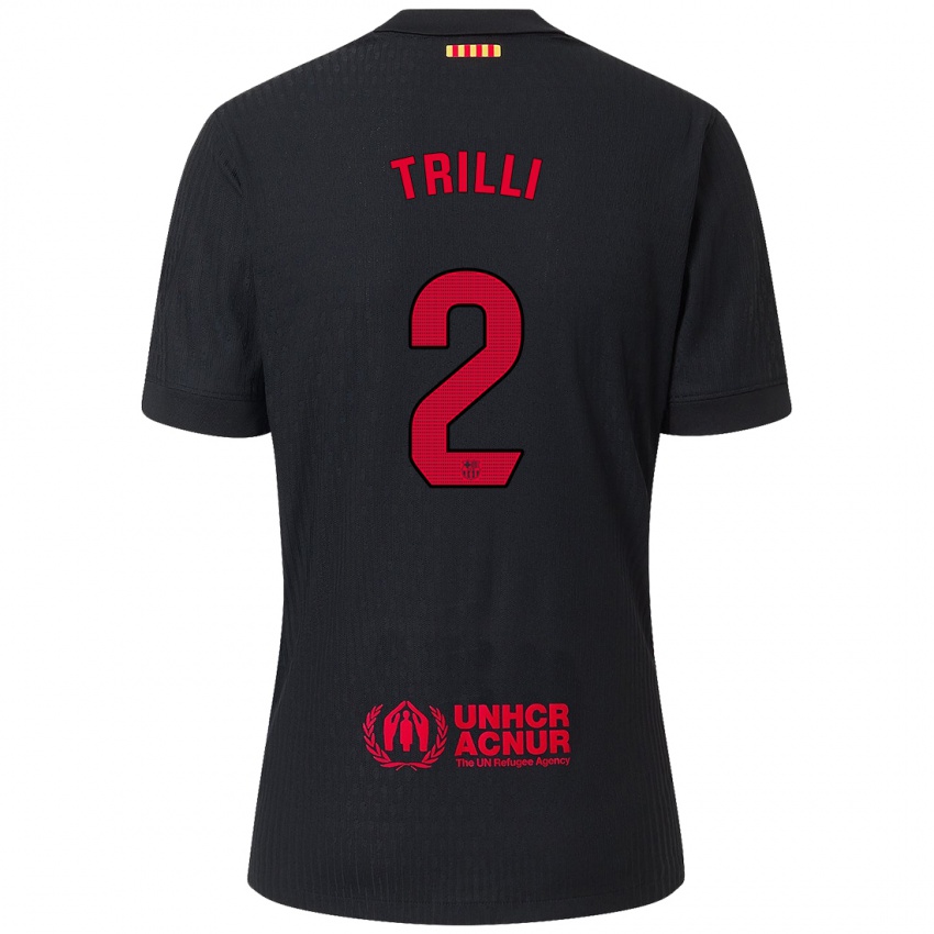 Mænd Trilli #2 Sort Rød Udebane Spillertrøjer 2024/25 Trøje T-Shirt