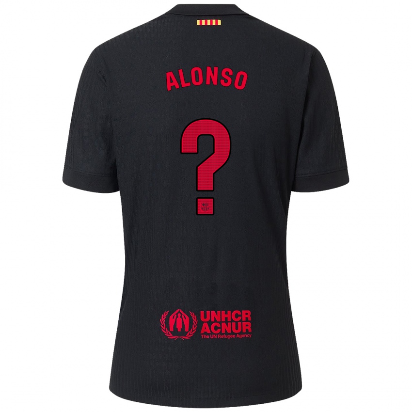 Mænd Aáron Alonso #0 Sort Rød Udebane Spillertrøjer 2024/25 Trøje T-Shirt