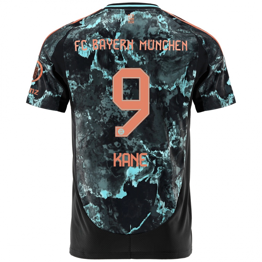 Mænd Harry Kane #9 Sort Udebane Spillertrøjer 2024/25 Trøje T-Shirt