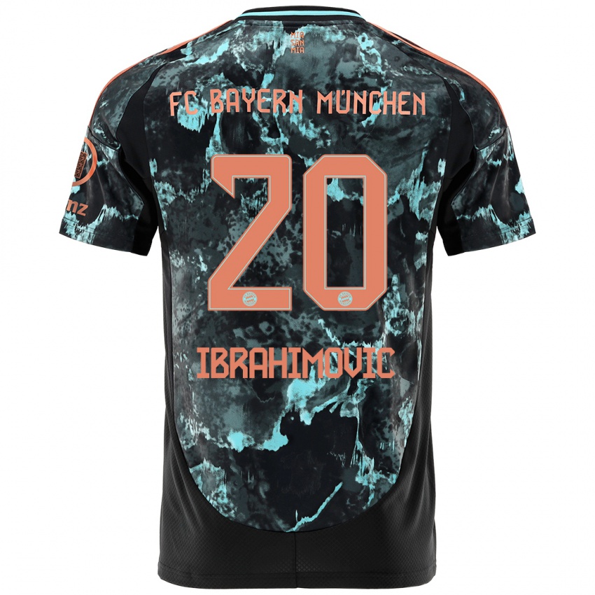 Mænd Arijon Ibrahimovic #20 Sort Udebane Spillertrøjer 2024/25 Trøje T-Shirt