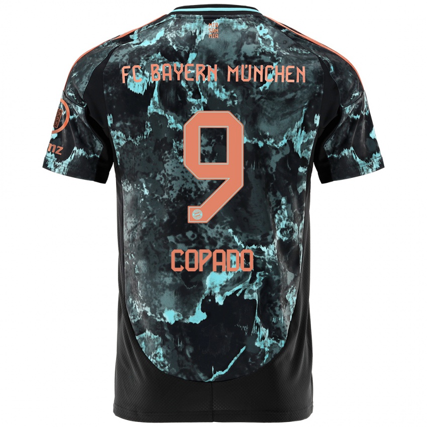 Mænd Lucas Copado #9 Sort Udebane Spillertrøjer 2024/25 Trøje T-Shirt