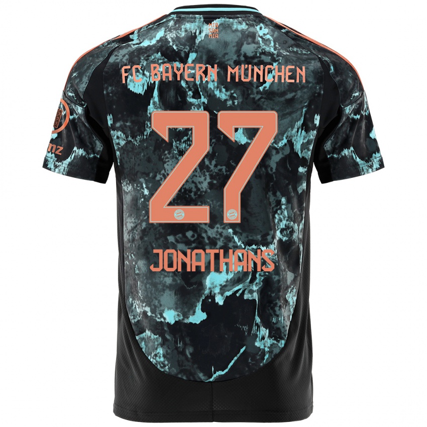 Mænd David Jonathans #27 Sort Udebane Spillertrøjer 2024/25 Trøje T-Shirt