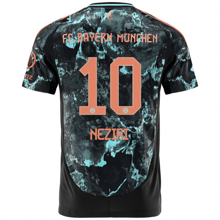 Mænd Behar Neziri #10 Sort Udebane Spillertrøjer 2024/25 Trøje T-Shirt