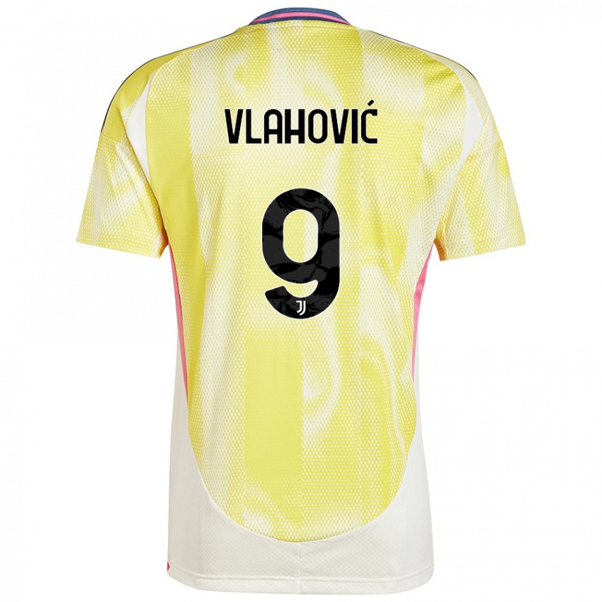 Mænd Dusan Vlahovic #9 Solgul Udebane Spillertrøjer 2024/25 Trøje T-Shirt