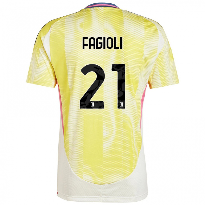 Mænd Nicolo Fagioli #21 Solgul Udebane Spillertrøjer 2024/25 Trøje T-Shirt