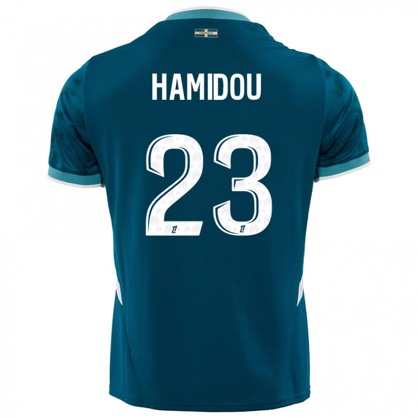 Mænd Jamila Hamidou #23 Turkis Blå Udebane Spillertrøjer 2024/25 Trøje T-Shirt