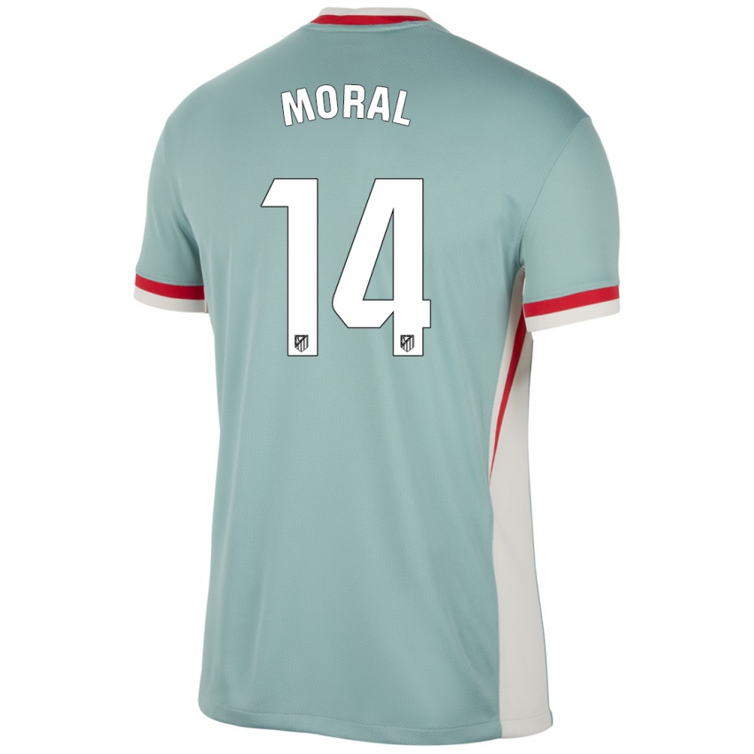 Mænd Lucía Moral #14 Lys Beige Blå Udebane Spillertrøjer 2024/25 Trøje T-Shirt