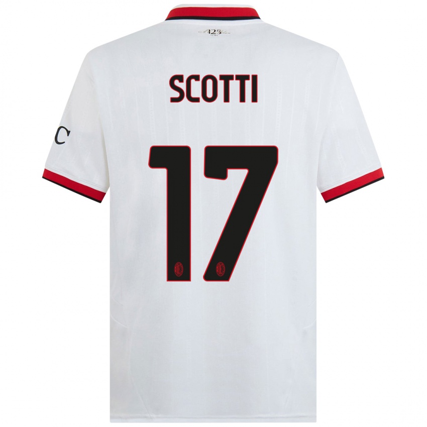 Mænd Filippo Scotti #17 Hvid Sort Rød Udebane Spillertrøjer 2024/25 Trøje T-Shirt