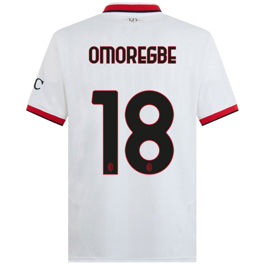 Mænd Bob Murphy Omoregbe #18 Hvid Sort Rød Udebane Spillertrøjer 2024/25 Trøje T-Shirt