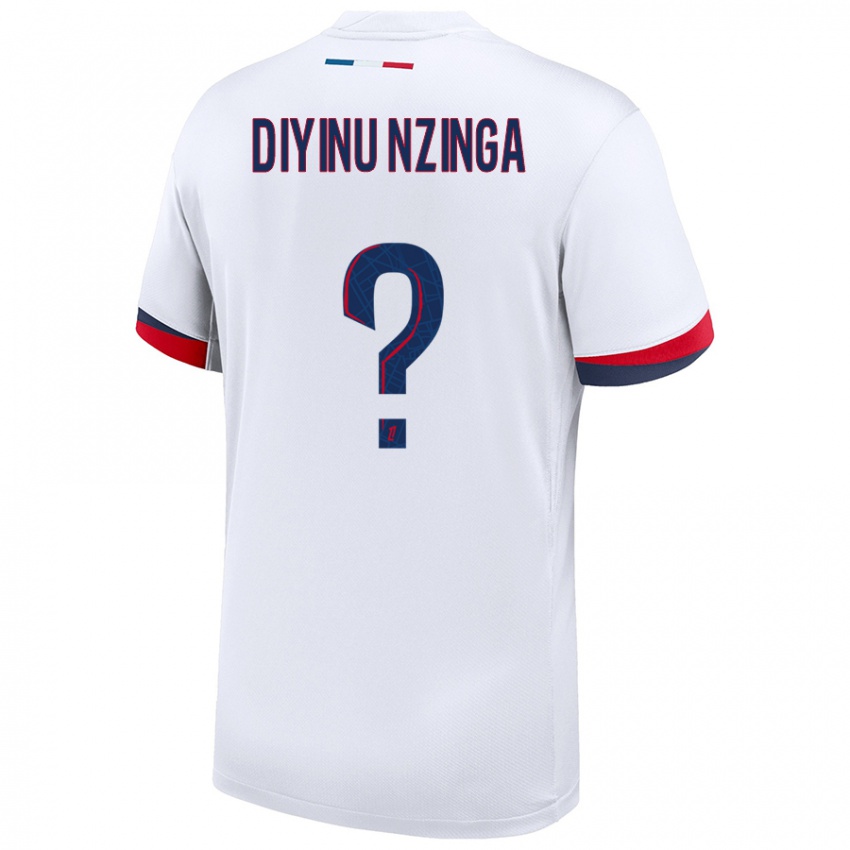 Mænd Vainqueur Diyinu Nzinga #0 Hvid Blå Rød Udebane Spillertrøjer 2024/25 Trøje T-Shirt