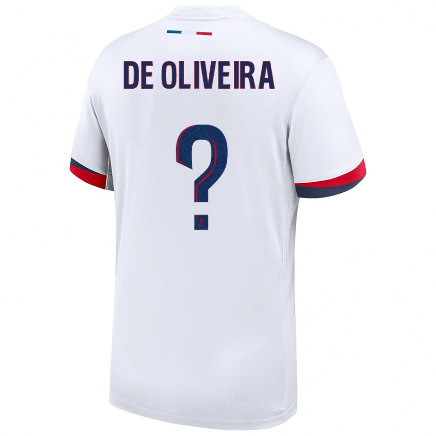 Mænd Mathieu De Oliveira #0 Hvid Blå Rød Udebane Spillertrøjer 2024/25 Trøje T-Shirt