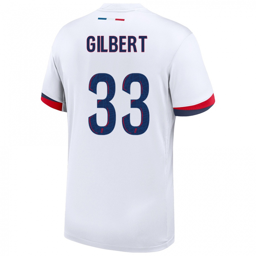 Mænd Tara Elimbi Gilbert #33 Hvid Blå Rød Udebane Spillertrøjer 2024/25 Trøje T-Shirt