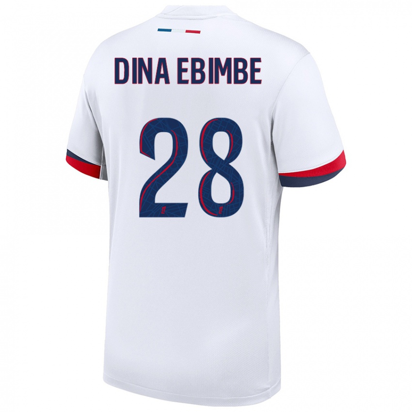 Mænd Eric Junior Dina Ebimbe #28 Hvid Blå Rød Udebane Spillertrøjer 2024/25 Trøje T-Shirt