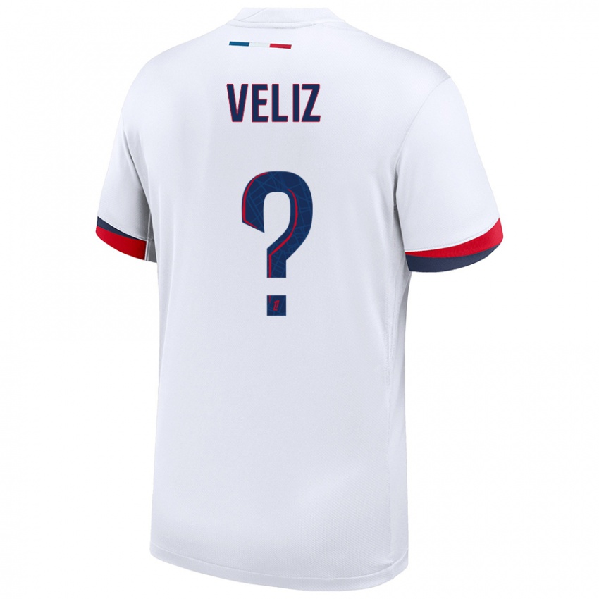 Mænd Nehemiah Fernandez Veliz #0 Hvid Blå Rød Udebane Spillertrøjer 2024/25 Trøje T-Shirt