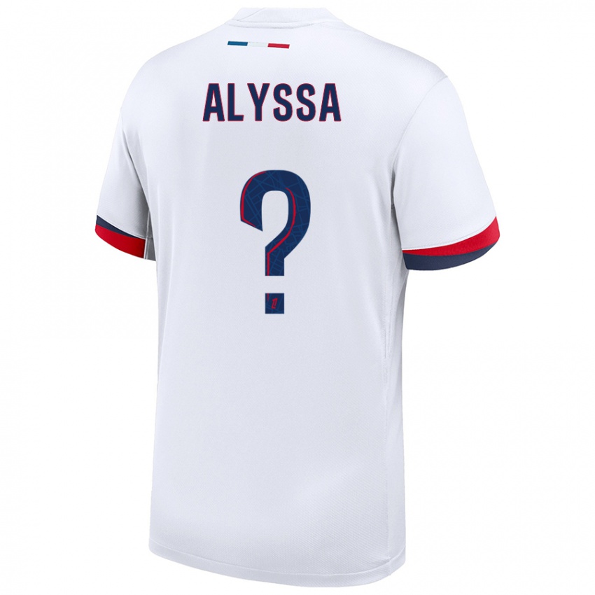 Mænd Alyssa Fernandes #0 Hvid Blå Rød Udebane Spillertrøjer 2024/25 Trøje T-Shirt