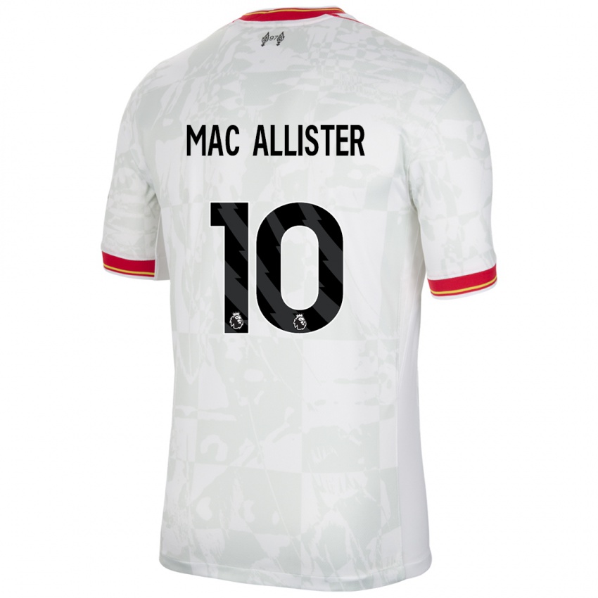 Mænd Alexis Mac Allister #10 Hvid Rød Sort Tredje Sæt Spillertrøjer 2024/25 Trøje T-Shirt