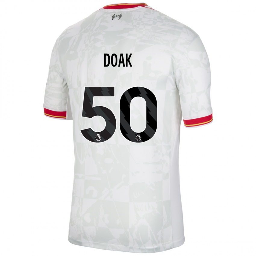 Mænd Ben Doak #50 Hvid Rød Sort Tredje Sæt Spillertrøjer 2024/25 Trøje T-Shirt