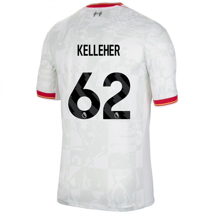 Mænd Caoimhin Kelleher #62 Hvid Rød Sort Tredje Sæt Spillertrøjer 2024/25 Trøje T-Shirt