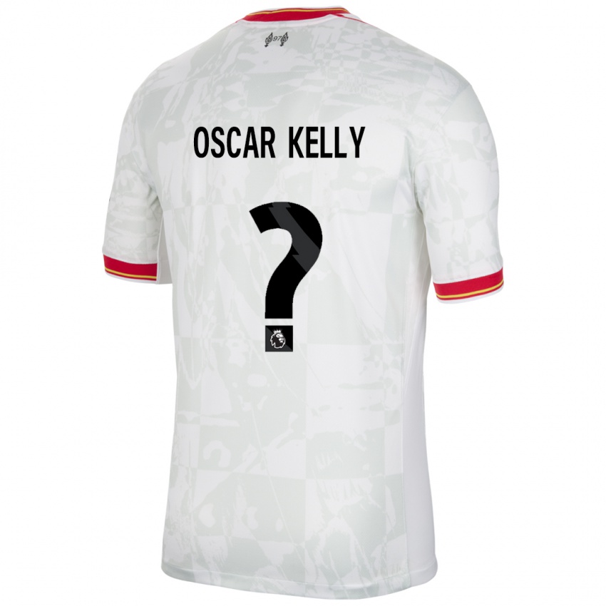 Mænd Oscar Kelly #0 Hvid Rød Sort Tredje Sæt Spillertrøjer 2024/25 Trøje T-Shirt