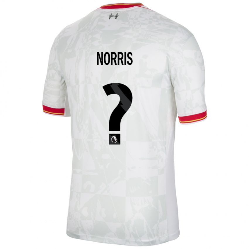 Mænd James Norris #0 Hvid Rød Sort Tredje Sæt Spillertrøjer 2024/25 Trøje T-Shirt