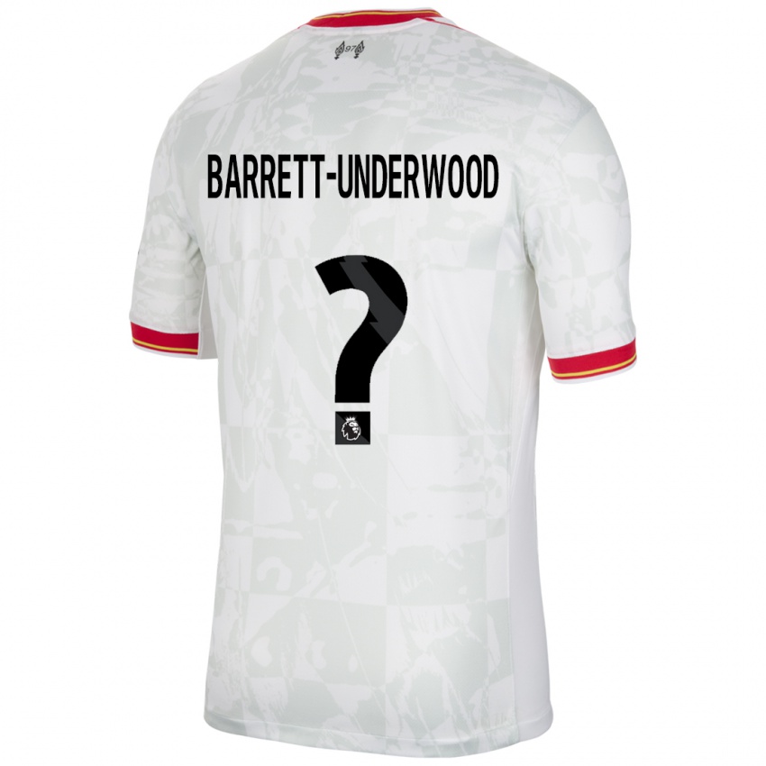 Mænd Keehan Barrett-Underwood #0 Hvid Rød Sort Tredje Sæt Spillertrøjer 2024/25 Trøje T-Shirt