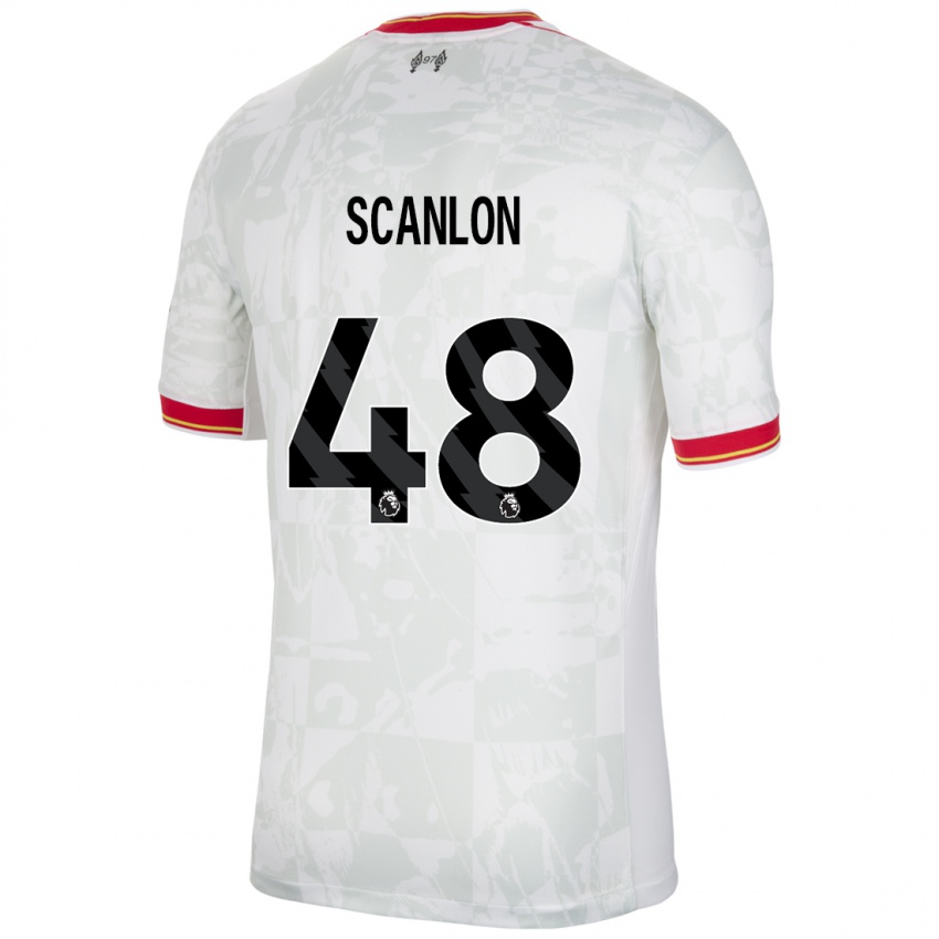 Mænd Calum Scanlon #48 Hvid Rød Sort Tredje Sæt Spillertrøjer 2024/25 Trøje T-Shirt