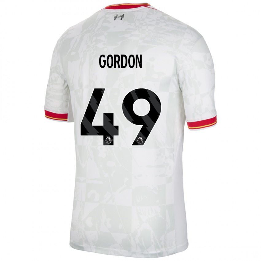 Mænd Kaide Gordon #49 Hvid Rød Sort Tredje Sæt Spillertrøjer 2024/25 Trøje T-Shirt