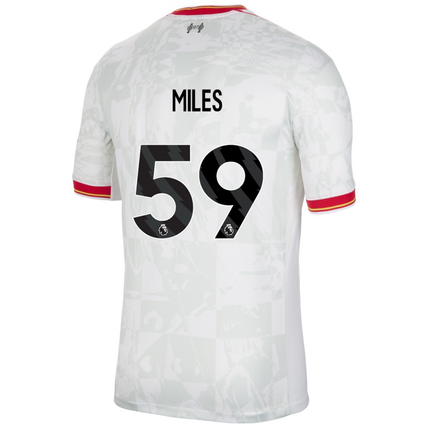 Mænd Terence Miles #59 Hvid Rød Sort Tredje Sæt Spillertrøjer 2024/25 Trøje T-Shirt