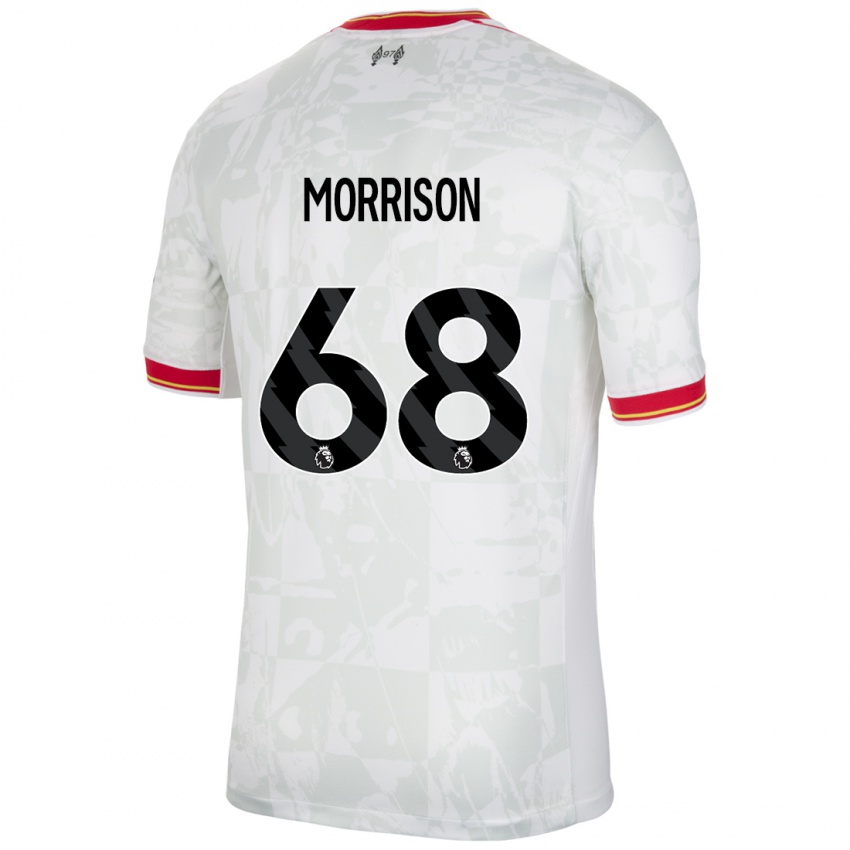 Mænd Kieran Morrison #68 Hvid Rød Sort Tredje Sæt Spillertrøjer 2024/25 Trøje T-Shirt