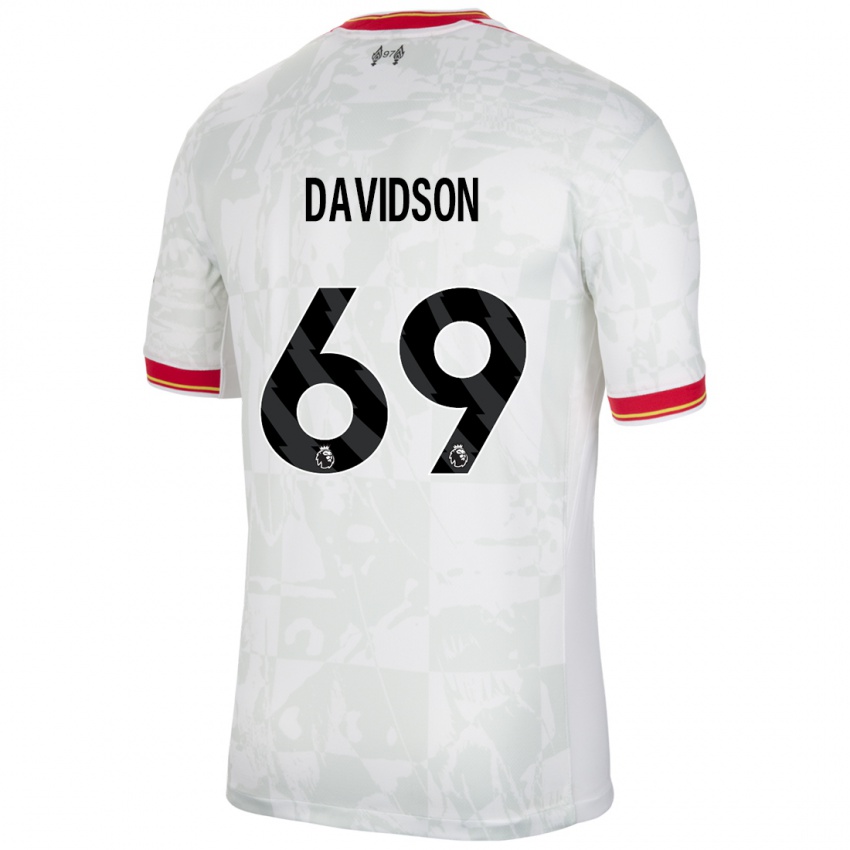 Mænd Josh Davidson #69 Hvid Rød Sort Tredje Sæt Spillertrøjer 2024/25 Trøje T-Shirt