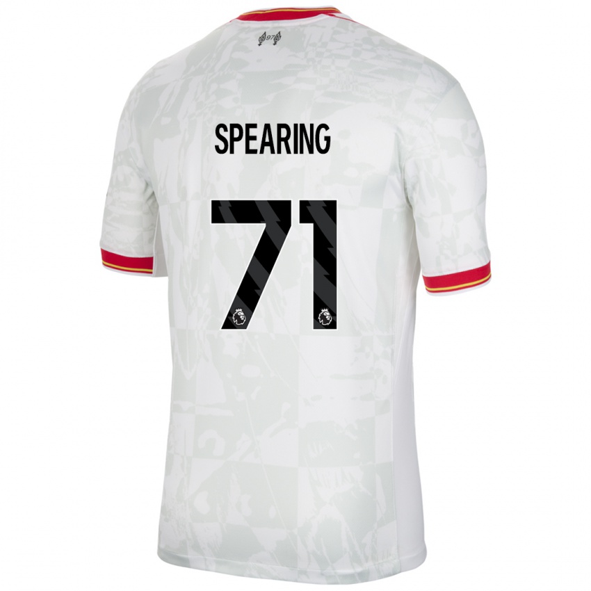 Mænd Jay Spearing #71 Hvid Rød Sort Tredje Sæt Spillertrøjer 2024/25 Trøje T-Shirt