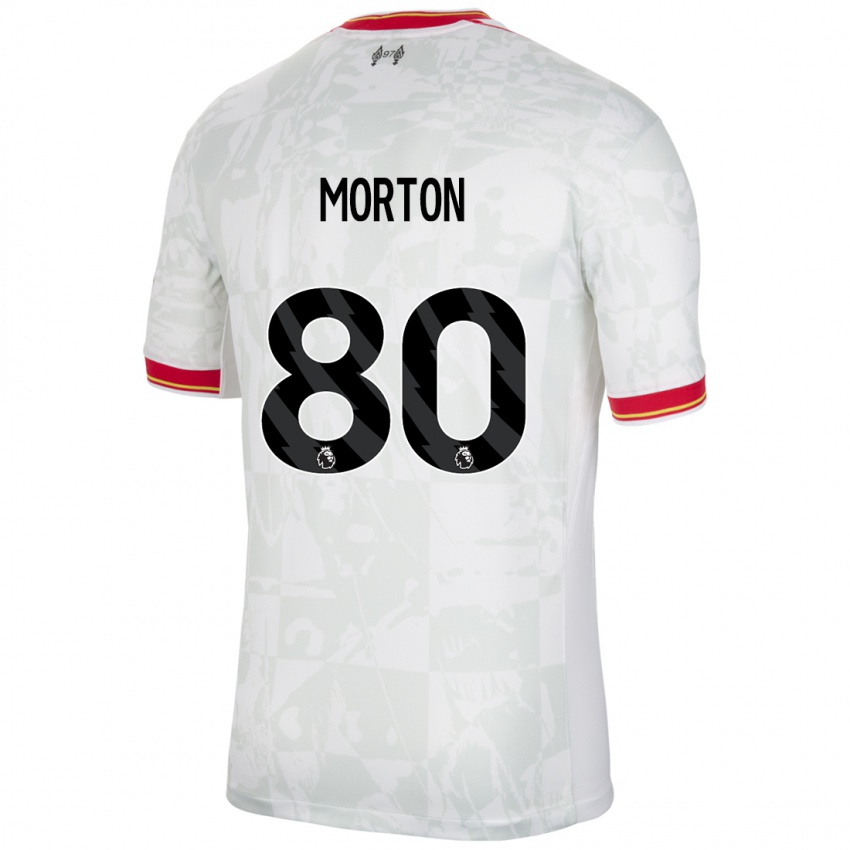 Mænd Tyler Morton #80 Hvid Rød Sort Tredje Sæt Spillertrøjer 2024/25 Trøje T-Shirt