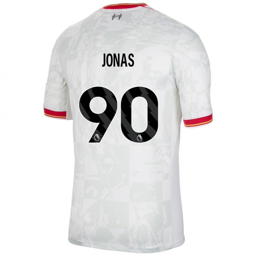 Mænd Lee Jonas #90 Hvid Rød Sort Tredje Sæt Spillertrøjer 2024/25 Trøje T-Shirt