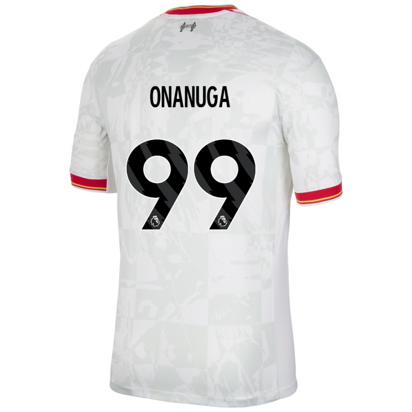 Mænd Fola Onanuga #99 Hvid Rød Sort Tredje Sæt Spillertrøjer 2024/25 Trøje T-Shirt