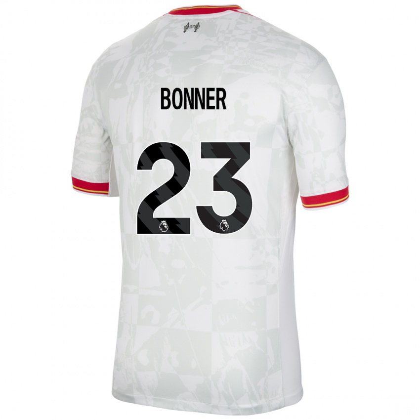 Mænd Gemma Bonner #23 Hvid Rød Sort Tredje Sæt Spillertrøjer 2024/25 Trøje T-Shirt